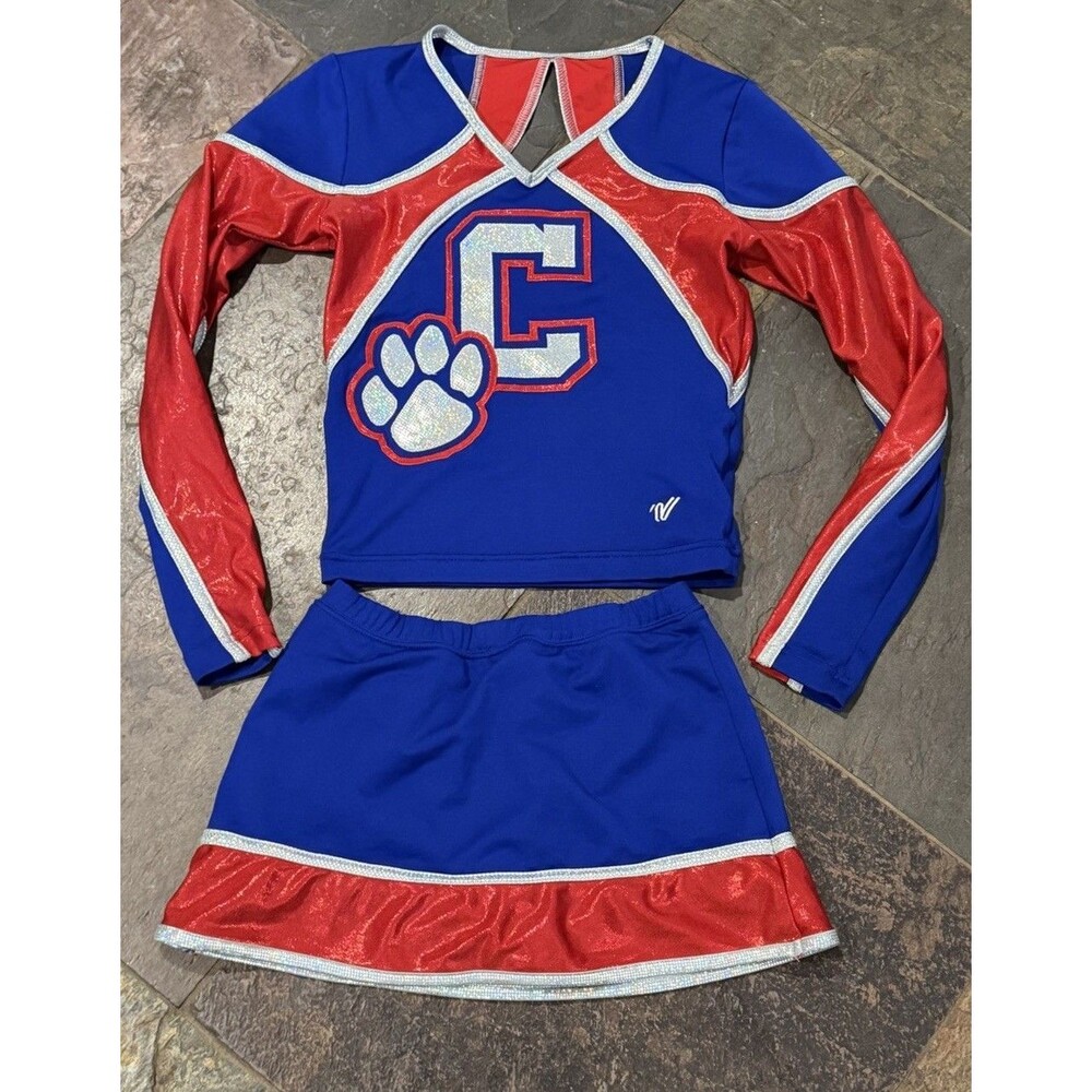 Authentic Varsity Cheer Uniform Set / Halloween Costume Red White Blue Youth Lge